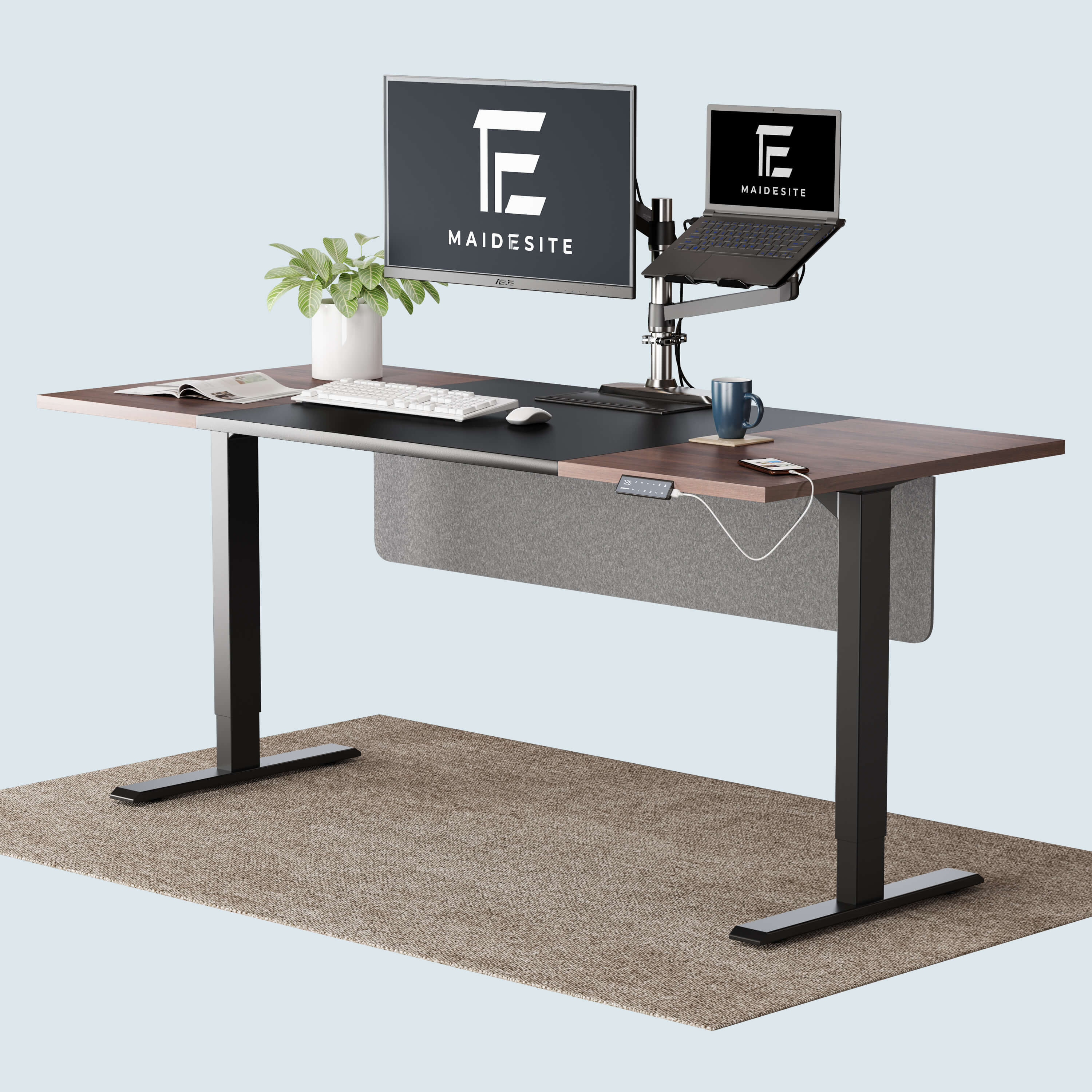 Maidesite SC2 Pro - Schreibtisch Höhenverstellbar 160×80/180x80 cm