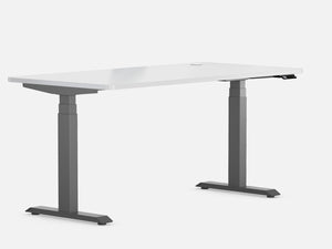Maidesite T2 Pro Max elektrisch höhenverstellbarer Schreibtisch graues Gestell weiße Tischplatte