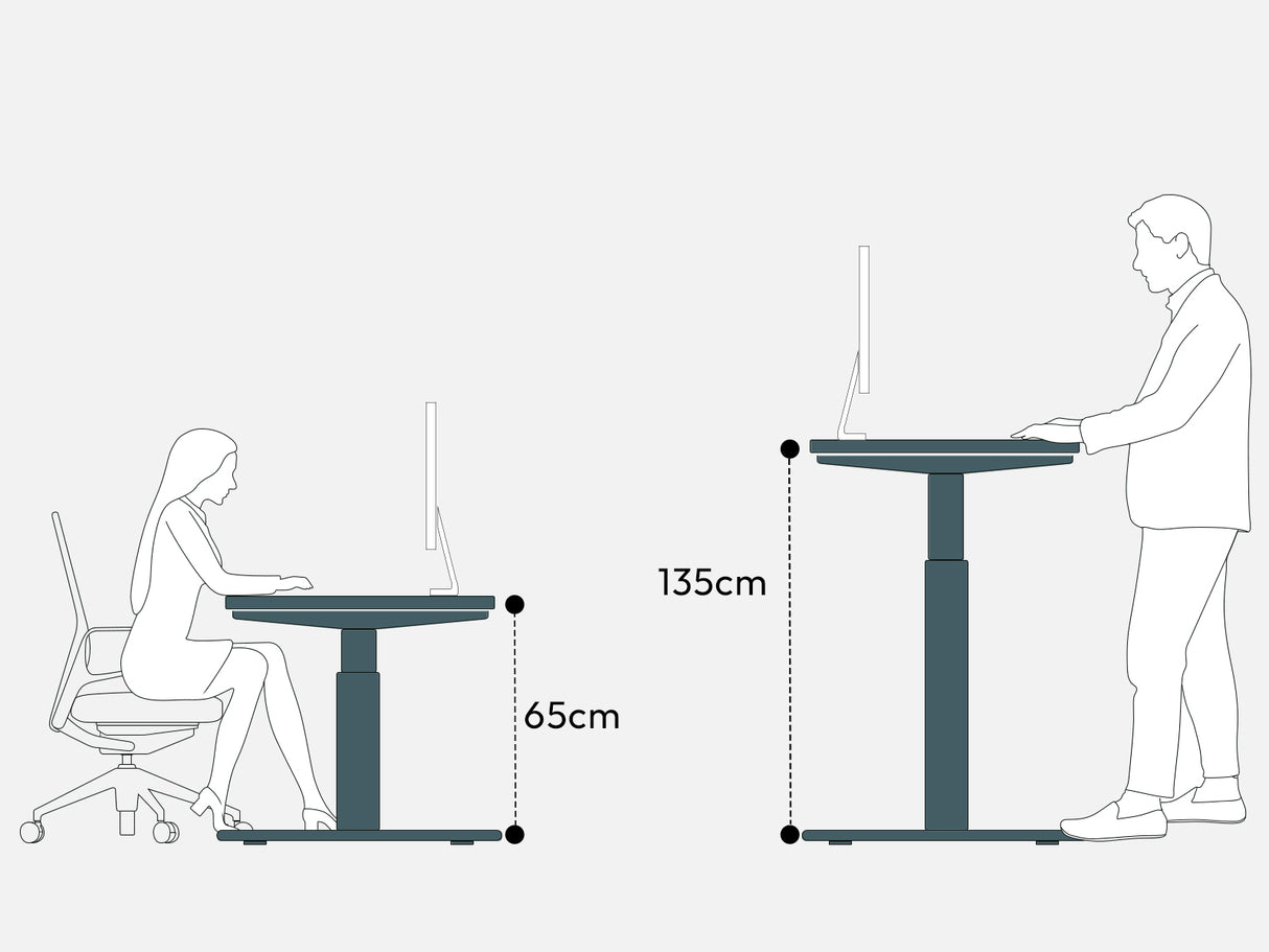 Maidesite T2 Pro Max elektrisch höhenverstellbaren Schreibtisch kann von 65-135cm heben, gut für bis zu 2,1 Meter große Menschen verwenden