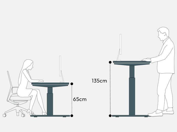 Maidesite T2 Pro Max elektrisch höhenverstellbaren Schreibtisch kann von 65-135cm heben, gut für bis zu 2,1 Meter große Menschen verwenden