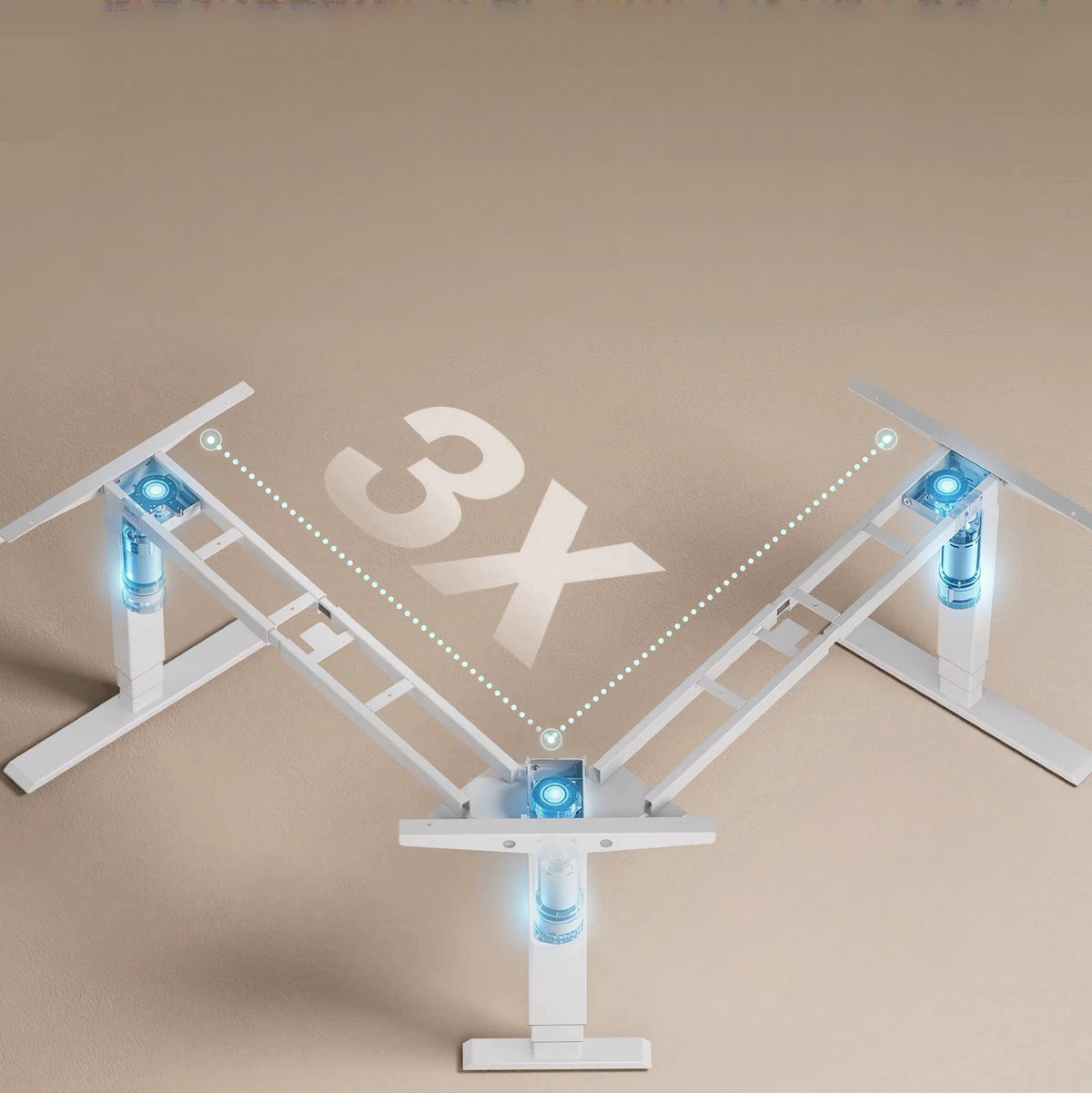 Maidesite T3 Pro Max – 3-Bein höhenverstellbares Schreibtischgestell mit 3 Motoren