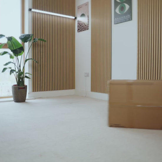 Maidesite Arborlift desk white frame oak top setup video