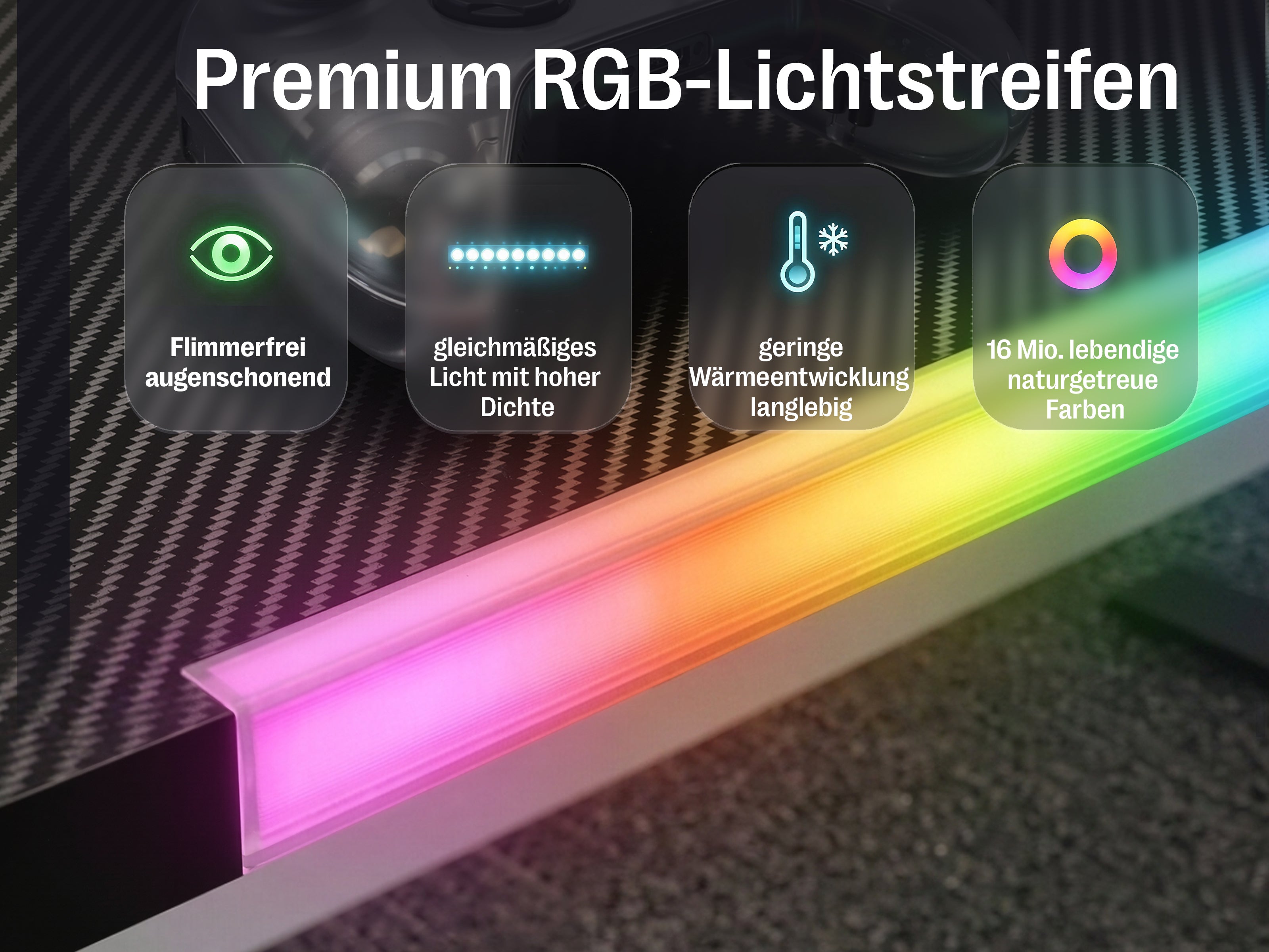 Maidesite Rainbow - Smart höhenverstellbarer Tisch mit RGB-Lichtleiste