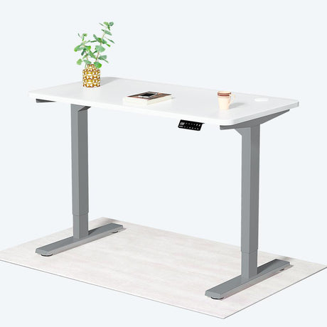 Grau+Weiß- Elektrisch Höhenverstellbarer Schreibtisch
