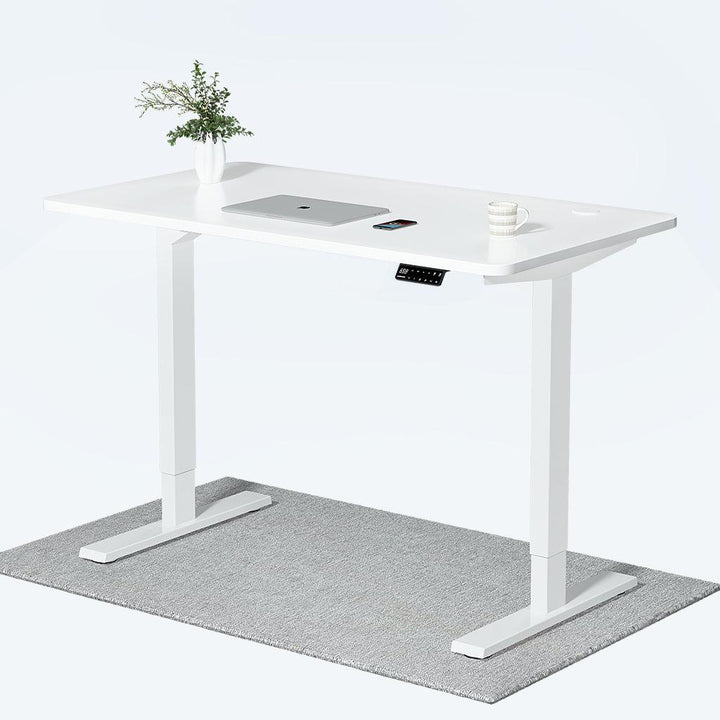 Weiß+Weiß- Elektrisch Höhenverstellbarer Schreibtisch  
