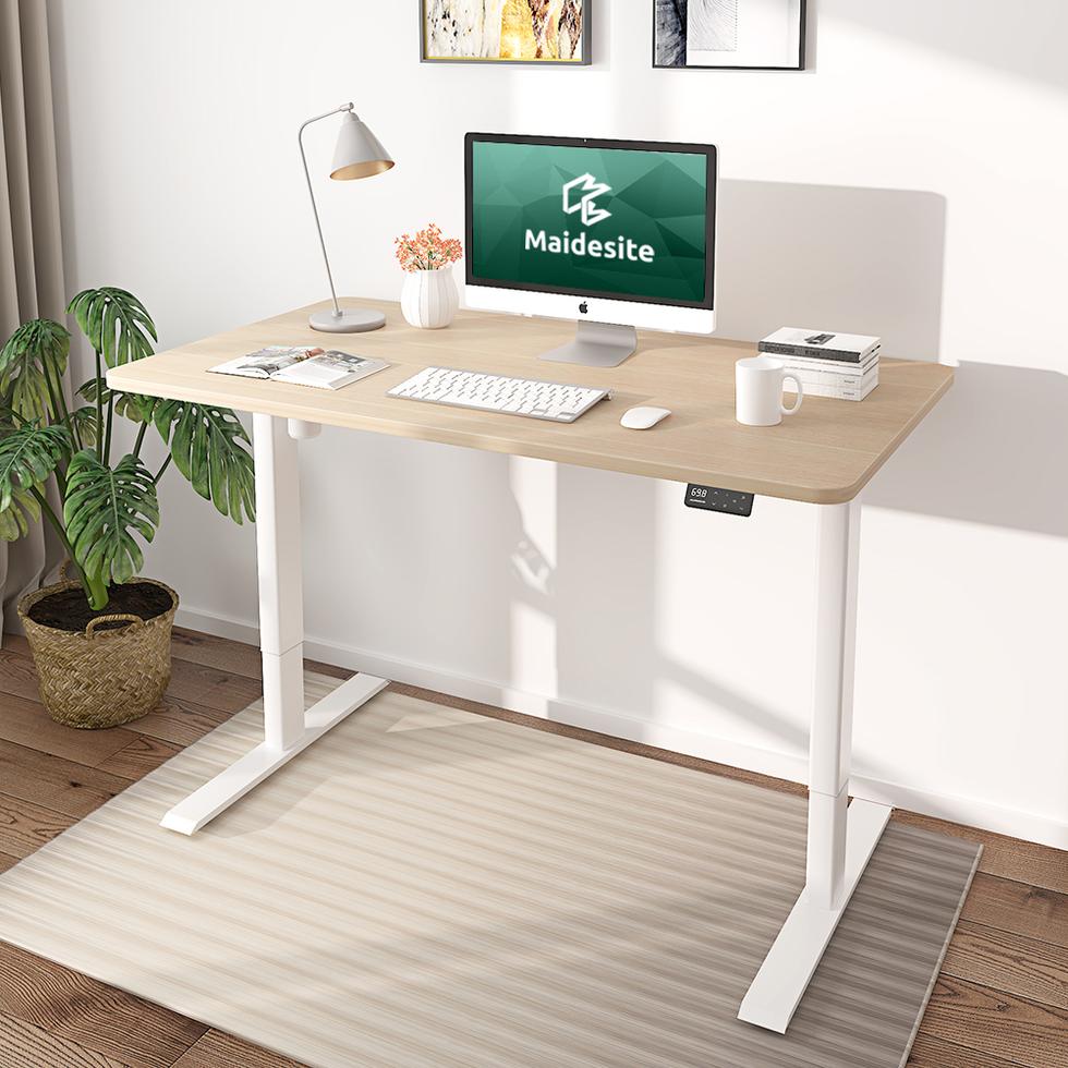 Eiche+Weiß- Elektrisch Höhenverstellbarer Schreibtisch  für das Home Office