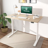 Eiche+Weiß- Elektrisch Höhenverstellbarer Schreibtisch  für das Home Office