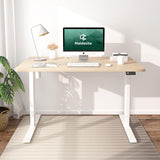 Eiche+Weiß- Elektrisch Höhenverstellbarer Schreibtisch  für das Home Office