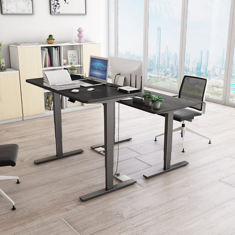 Schwarz+Schwarz- Elektrisch Höhenverstellbarer Schreibtisch  für das Home Office