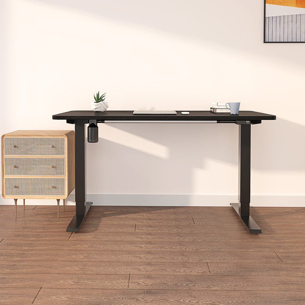Schwarz+Schwarz- Elektrisch Höhenverstellbarer Schreibtisch  für das Home Office