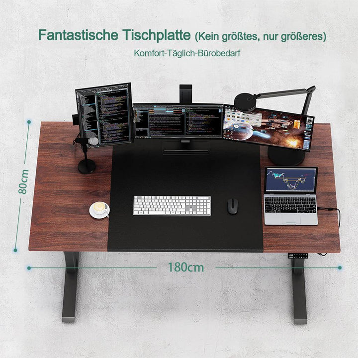 Maidesite Schreibtisch Höhenverstellbar 180x80 cm - SC2 Pro - Maidesite