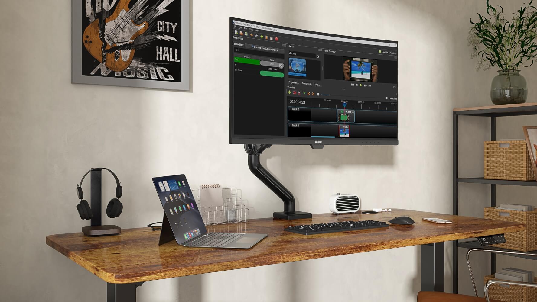 Monitorarm aus Aluminium Tischhalterung Einzelarm